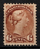 1870-90 6c Canada (SG 98, CV $720)