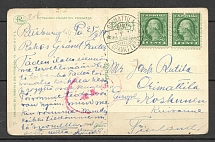 1915-17 USA 2 postcard to Chile and Finladn