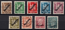 1924 Weimar Republic, Germany, Official Stamps (Mi. 105 - 113, Full Set, Canceled, CV $80)