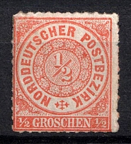 1868 1/2gr North German Confederation, Germany (Mi. 3, Sc. 3, CV $50)