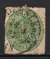 1865-67 1 1/4s Schlezwig, German States, Germany (Mi. 14, Canceled, CV $40)