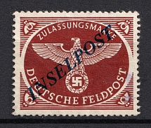 1944 Reich Military Mail Fieldpost `INSELPOST`, Germany (Mi. 10A b II, Signed, CV $900)