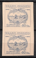 1945 Brazil, IMPERFORATED, Pair