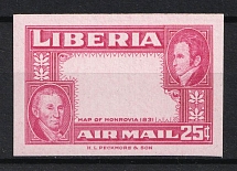 1952 25c Liberia (MISSED Center, Print Error)