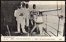 1914 Turkey, 'On Board a Turkish Cruiser', World War I Military Propaganda Postcard (Mint)