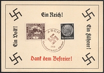 1938 Sudetenland, Germany, Postcard from Asch