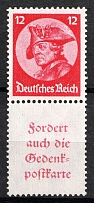 1933 12pf Third Reich, Germany, Se-tenant, Zusammendrucke (Mi. S 104, CV $50)