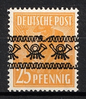 1948 25pf British and American Zones of Occupation, Germany (Mi. 45 I AF O II, CV $120)