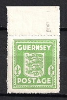 1941-44 1/2p Guernsey, German Occupation, Germany (Color Variety, Margin, Mi. 1 b, CV $20, MNH)