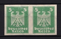 1924 5pf Third Reich, Germany (IMPERFORATED, Mi. 356X U, Pair, Signed, CV $980, MNH/MLH)