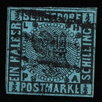 1861-67 1/2s Bergedorf, German States, Germany (Mi 1a, Canceled, CV $1,560)
