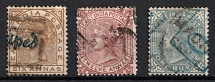 1874-76 India, British Colonies (Mi. 28 - 30, Canceled, CV $80)