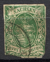 1851-63 Saxony Germany (CV $150, Cancelled)