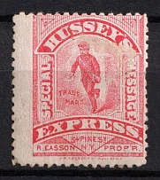 1880 Hussey's Special Message Express Post, New York, United States, Locals (Sc. 87L75)