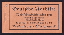 1931 Booklet with stamps of Weimar Republic, Germany in Excellent Condition (Mi. MH 30, CV $590)