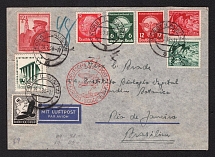 1939 (19 Jul) Germany, Third Reich Airmail cover from Forst to Rio de Janeiro (Brazil), with airmail handstamp