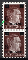 1945 6pf on 10pf Kurland, German Occupation, Germany, Pair (Mi. 2 vz  II, Thin '6', CV $110, MNH)