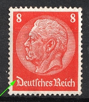 1933-36 8pf Third Reich, Germany (Mi. 517 I,  Open 'D', Print Error)