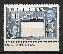 50c Liberia (MISSED Center, Print Error, MNH)