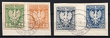 1919 Lesser Poland (Mi. 56 - 57, 62 - 63, Fi. 57 - 58, 63 - 64, Canceled, CV $70)