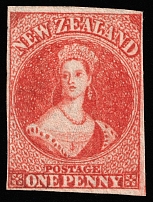 1862-64 1p New Zealand (SG 35, CV $675)