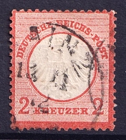 1872 2kr German Empire, Small Breast Plate, Germany (Mi. 8, Canceled, CV $520)
