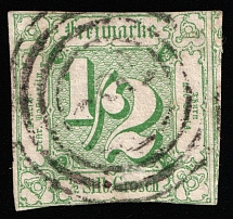 1861 1/2g Thurn und Taxis, German States, Germany (Mi 14, Canceled, CV $80)