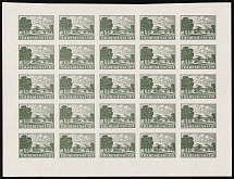 1943 Theresienstadt Ghetto, Bohemia and Moravia, Germany, Full Sheet (Forgery, Imperforate, MNH)
