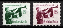 1935 Third Reich, Germany (Mi. 584 x - 585 y, Full Set, CV $50, MNH)