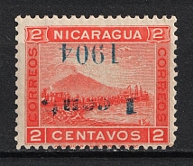 1904 1c on 2c Nicaragua (Not Issued Stamp, INVERTED Overprint, Full Set)