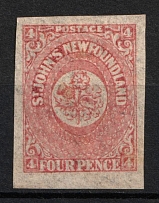 1861-62 4p Newfoundland, Canada (Sc. 18, CV $40)