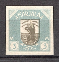 1922 Russia Provisional Government of Karelia Civil War 3 M (Probe, Proof, MNH)