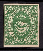 1859 1c Squier & Co. City Letter Dispatch, St. Louis, United States, Locals (Sc. 132L1, CV $150)