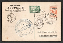 1931 (29 Mar) Hungary, Graf Zeppelin airship airmail cover from Budapest to Szekesfehervar Airdrop Debrecen, Flight to Hungary 'Friedrichshafen - Budapest' (Sieger 102 Ba, CV $180)
