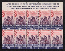 1948 United States, Scouts, Souvenir Sheet, Scouting, Scout Movement, Cinderellas, Non-Postal Stamps (MNH)