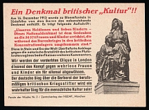 1933-1945 NSDAP Nazi Rare Propaganda, 'A Monument to British 'Culture'!!', Slogan of The Week, Germany
