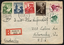 1939 Registered cover mailed 17 May 1939 by Graduate Engineer Carl Aussendorf of Dresden to Dr. Felix Aussendorf, M.D. of Milwaukee