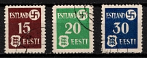 1941 German Occupation of Estonia, Germany (Mi. 1 y - 3 y, Full Set, Signed, Canceled, CV $70)