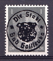 1945 1pf Bad Gottleuba (Saxony), Soviet Russian Zone of Occupation, Germany Local Post (BLACK Overprint, Signed, MNH)
