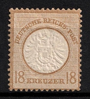 1872 18kr German Empire, Big Breast Plate, Germany (Mi. 28, CV $70)