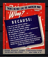 'There's No Way Like The American Way', New York, United States, Poster Stamp (MNH)