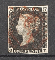1840 Great Britain Black Penny (CV $220, Cancelled)