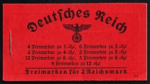 1940 Booklet with stamps of Third Reich, Germany in Excellent Condition (Mi. MH 39.1, CV $330)