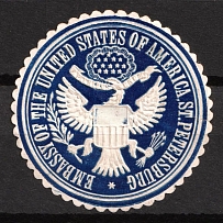 St. Petersburg, US Embassy, Postal Label, Russian Empire