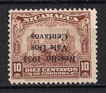 1933 10c Nicaragua (INVERTED Overprint, Print Error)