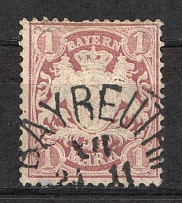 1876-79 Bavaria Germany 1 M  (Join `M` and `A`, CV $325, Canceled)