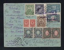 1922 Saratov Registered International Letter, Multiple Franking
