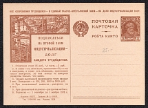 1928 5k 'Industrialization', Advertising Agitational Postcard of the USSR Ministry of Communications, Mint, Russia (SC #2, CV $60)