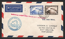 1929 (15 May) Germany, Graf Zeppelin airship airmail cover from Friedrichshafen to New Jersey (United States) via New York, Flight to North America 1929 'Friedrichshafen - Lakehurst' (Flight delay, Sieger 26 A, CV $120)