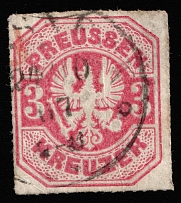 1867 3k Prussia, German States, Germany (Mi 24, Canceled, CV $45)
